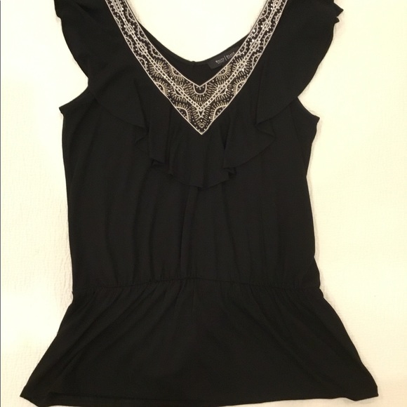 WHBM Black Top with Silver Embellishments - Picture 10 of 13